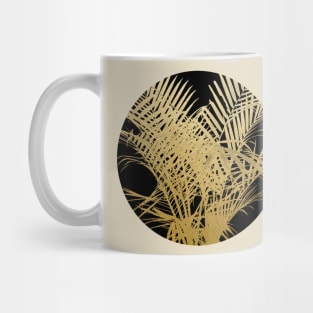 Golden Palm on Black Mug